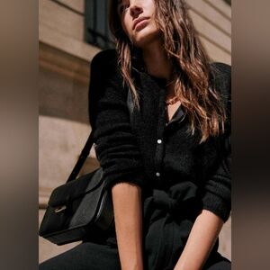 NWOT Sezane Gaspard Cardigan Black sz M